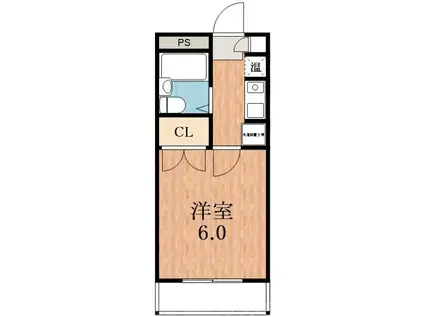 ノースII(1K/1階)の間取り写真