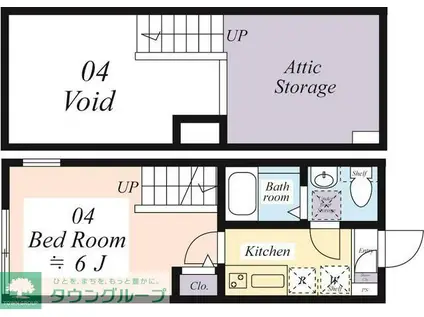 レテエレガンスII(1K/1階)の間取り写真