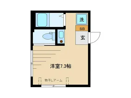 LE CENTRE(ワンルーム/1階)の間取り写真