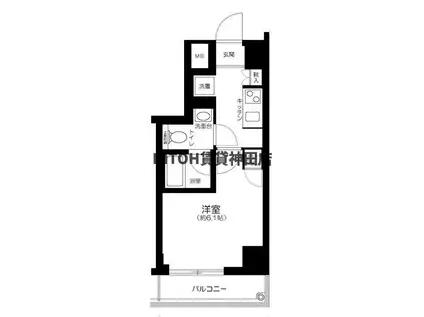 プレール・ドゥーク品川シーサイド(1K/1階)の間取り写真