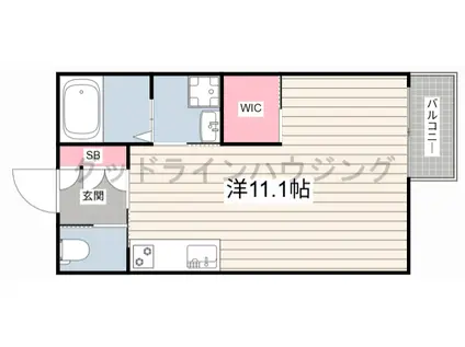 コリーヌ(ワンルーム/3階)の間取り写真