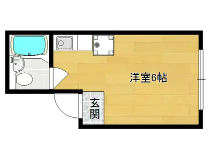 シャトーMASA(ワンルーム/2階)の間取り写真