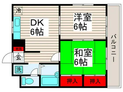 エステートピア西新井(2DK/3階)の間取り写真