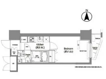 コンフォリア西蒲田(1K/12階)の間取り写真