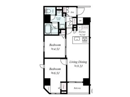 260120 アイル両国弐番館(2LDK/2階)の間取り写真