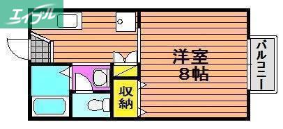 カルチャーハウス浦安(1K/2階)の間取り写真
