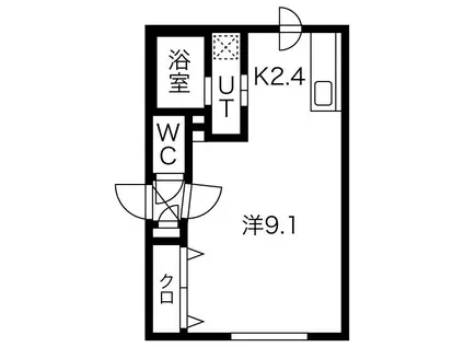 トラストコート北九条(1K/5階)の間取り写真