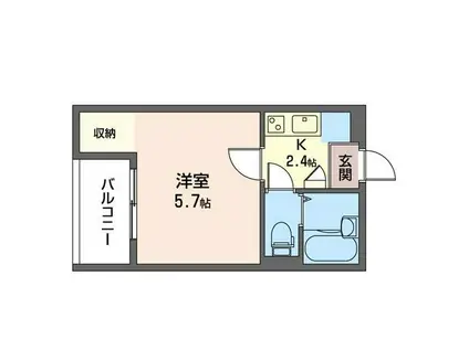 テラスみその台(1K/3階)の間取り写真