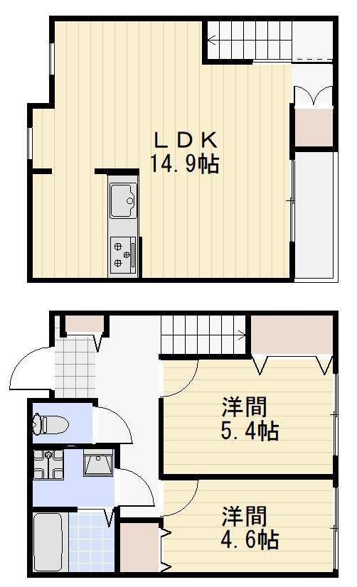ARROWS TOWN片島町(2LDK/1階)の間取り写真