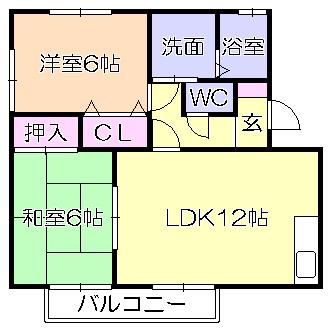 リヴァージュ(2LDK/2階)の間取り写真