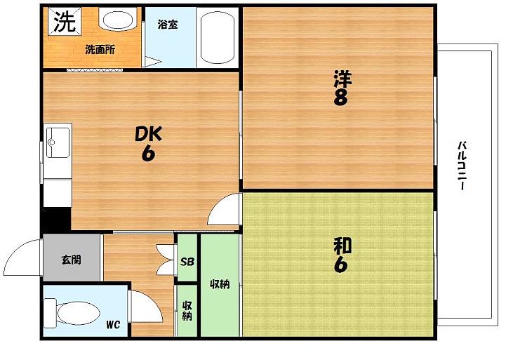サニ-ハイツ(2DK/2階)の間取り写真