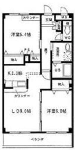 ラ・フレージア(2LDK/3階)の間取り写真