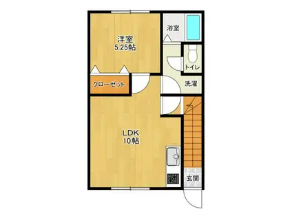 ロワジール三愛E(1LDK/2階)の間取り写真