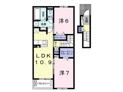 ジャルダン(2LDK/2階)の間取り写真