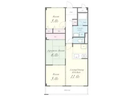 ネオパストラル(3LDK/2階)の間取り写真