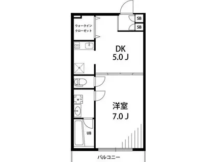 リブリ・シンシア平松(1DK/2階)の間取り写真