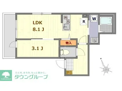 アットリラ八千代台西A(1LDK/3階)の間取り写真