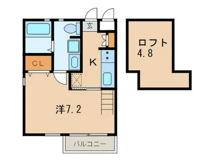 レジデンス甲子園口(1K/1階)の間取り写真