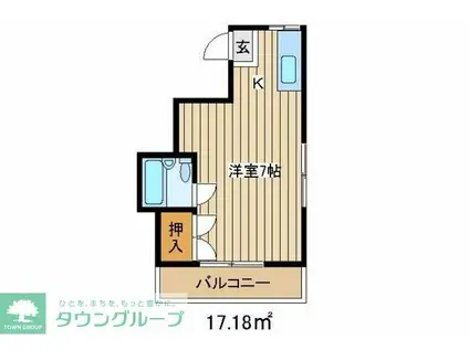 シティコーポII(1K/2階)の間取り写真