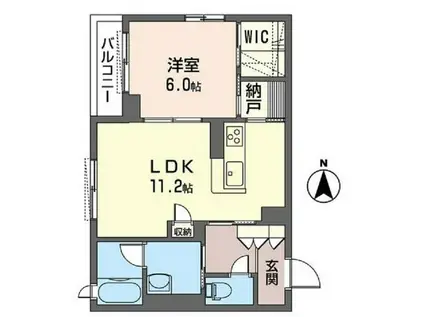 ベルメゾン川崎羽田(1LDK/1階)の間取り写真