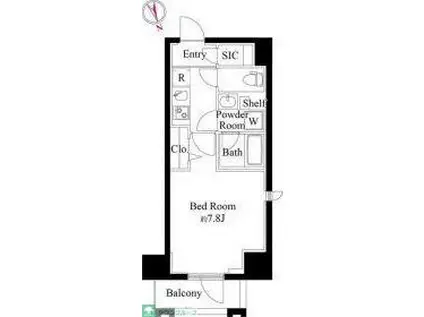 グランパセオ浅草橋II(1K/2階)の間取り写真