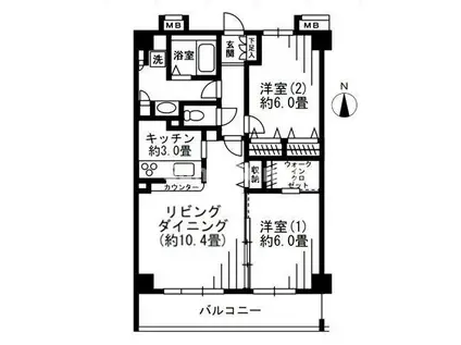 SOCIETY KAKINOKIZAKA ANNEX(2LDK/4階)の間取り写真