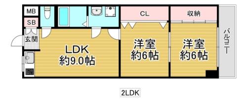 ファーストパレス(2LDK/2階)の間取り写真