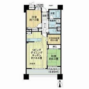 ライオンズシティ栄(2SLDK/7階)の間取り写真