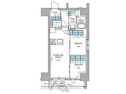ルフォンプログレ上野御徒町(2LDK/9階)の間取り写真