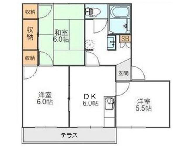 メゾン旭C棟(3DK/1階)の間取り写真