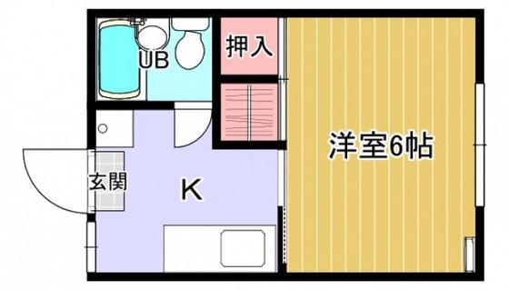 コーポヨシザキ(1K/1階)の間取り写真