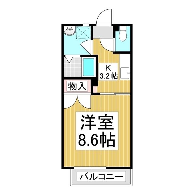 フレグランスマルベリィ(1K/2階)の間取り写真