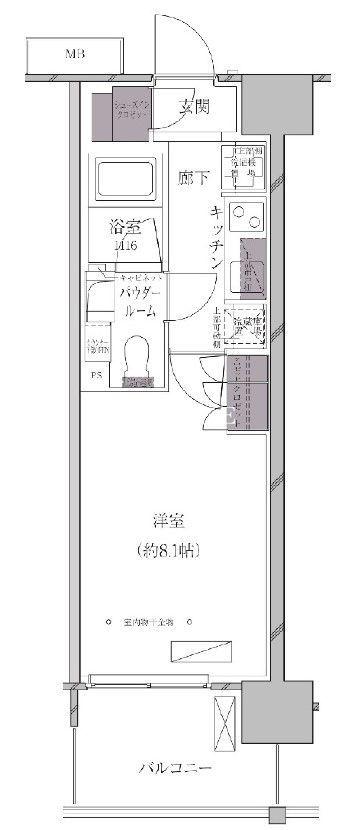 A-STANDARD芝浦(1K/2階)の間取り写真