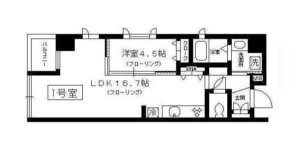 シトラス東日本橋(1LDK/4階)の間取り写真