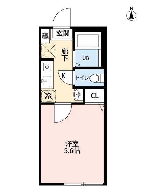 希望ヶ丘サザンプレイス(1K/1階)の間取り写真