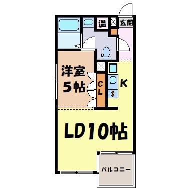 クロサスレジデンス徳川園(1LDK/5階)の間取り写真