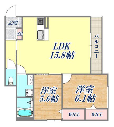 プチ ドルチェ(2LDK/3階)の間取り写真