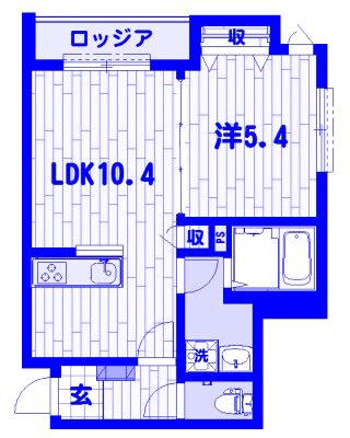 サンテ・リヴィエール(1LDK/2階)の間取り写真