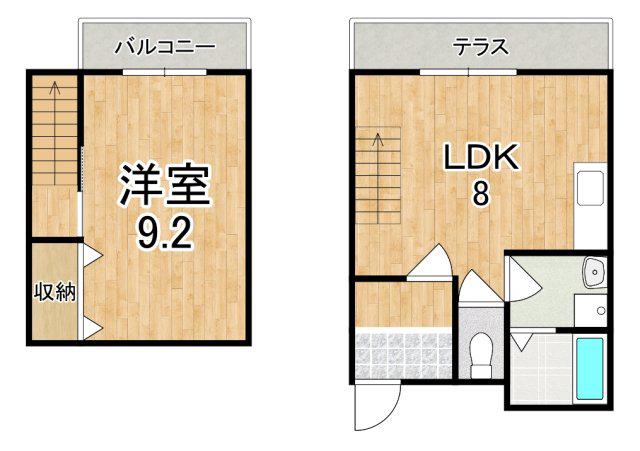 アーバンライフ新賀II(1DK/1階)の間取り写真