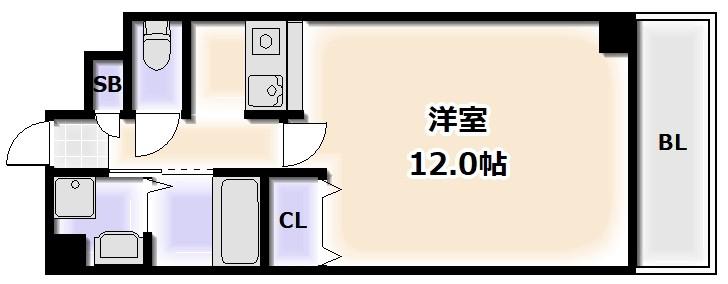 エミネンスパレス(1K/6階)の間取り写真