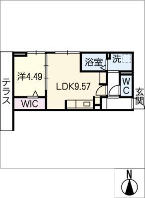 エスポワール星崎(1LDK/1階)の間取り写真