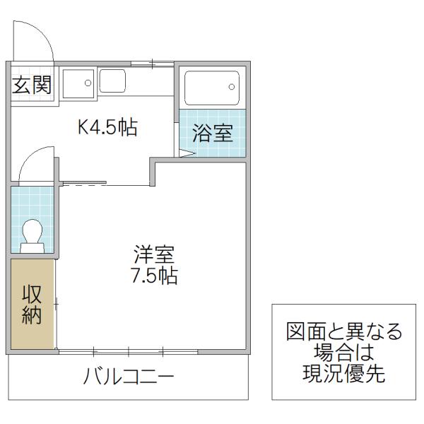 内藤ハイツ(1K/2階)の間取り写真