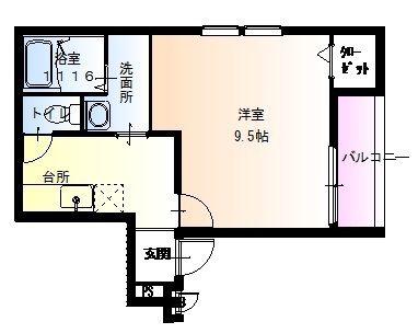 フジパレス和歌山駅南II番館(1K/1階)の間取り写真