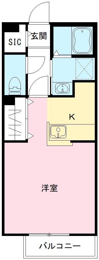 サンエムB(1K/2階)の間取り写真