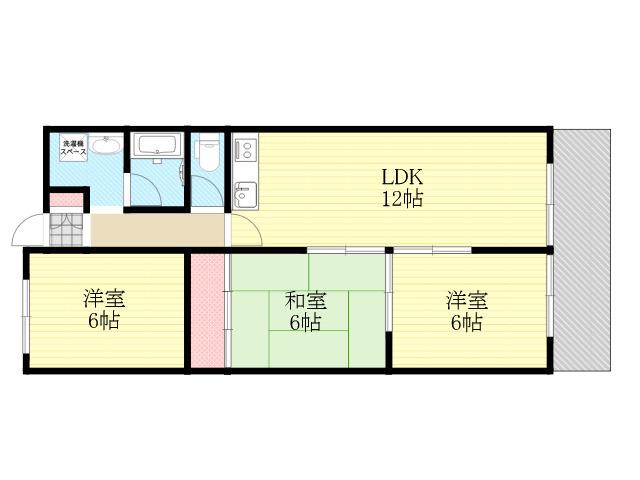 ハイツスリーオーク(3LDK/5階)の間取り写真