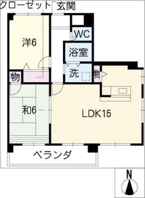 レークビュービルド(2LDK/2階)の間取り写真