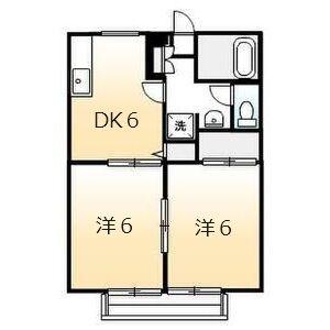モンブランソレジオ(2DK/1階)の間取り写真