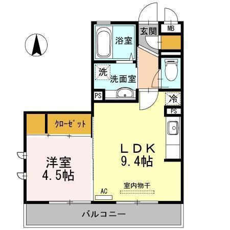 RE・EARTHの杜もり(1LDK/3階)の間取り写真