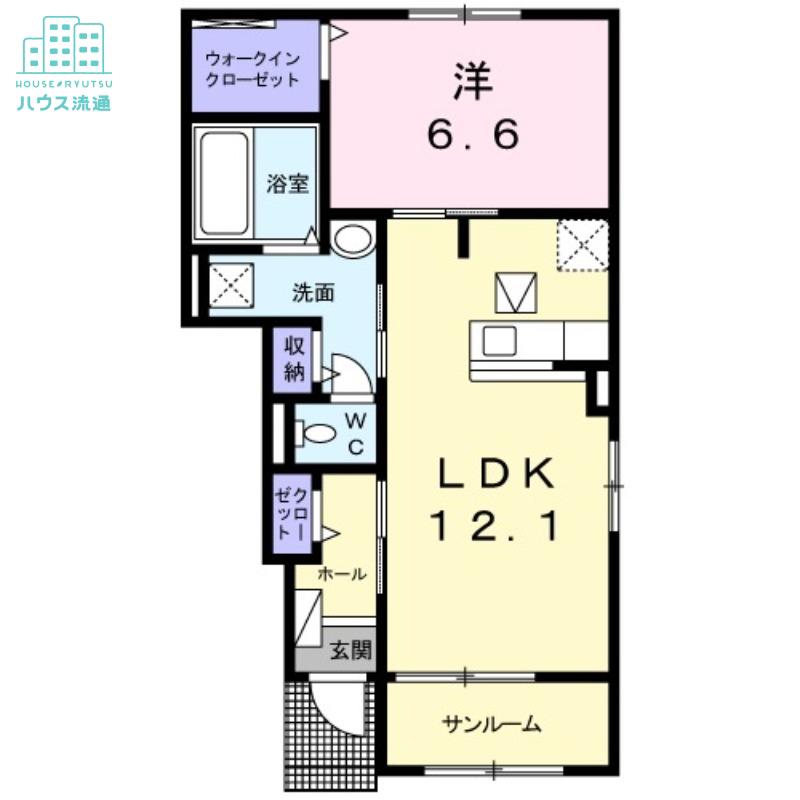 マーレ プレッソ I(1LDK/1階)の間取り写真