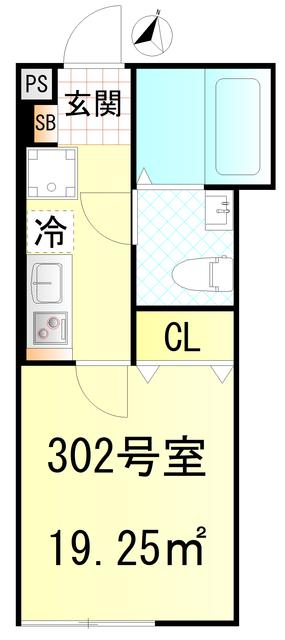 CFジオーレ北綾瀬テラス(1K/3階)の間取り写真